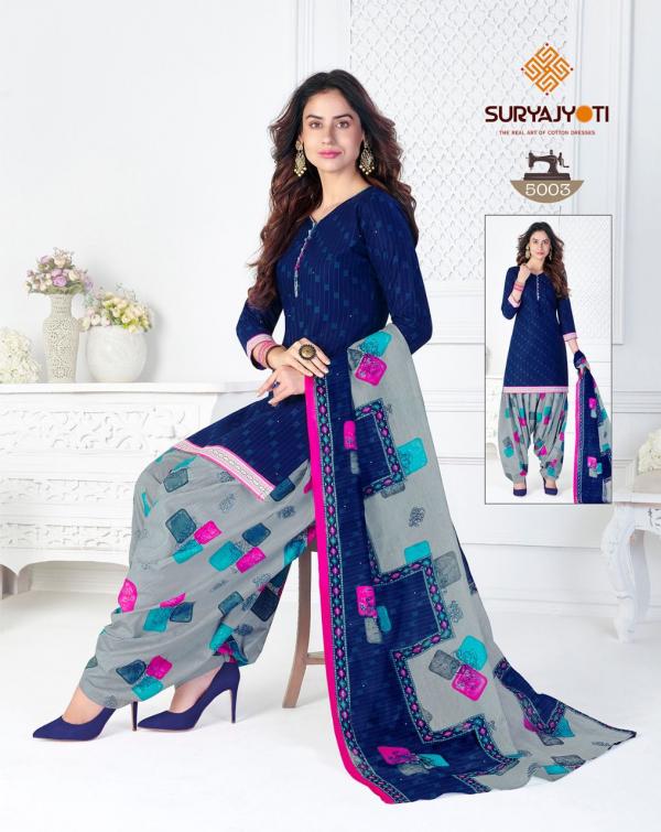 Suryajyoti Trendy Patiyala Vol 5 Regular Wear Dress Materail